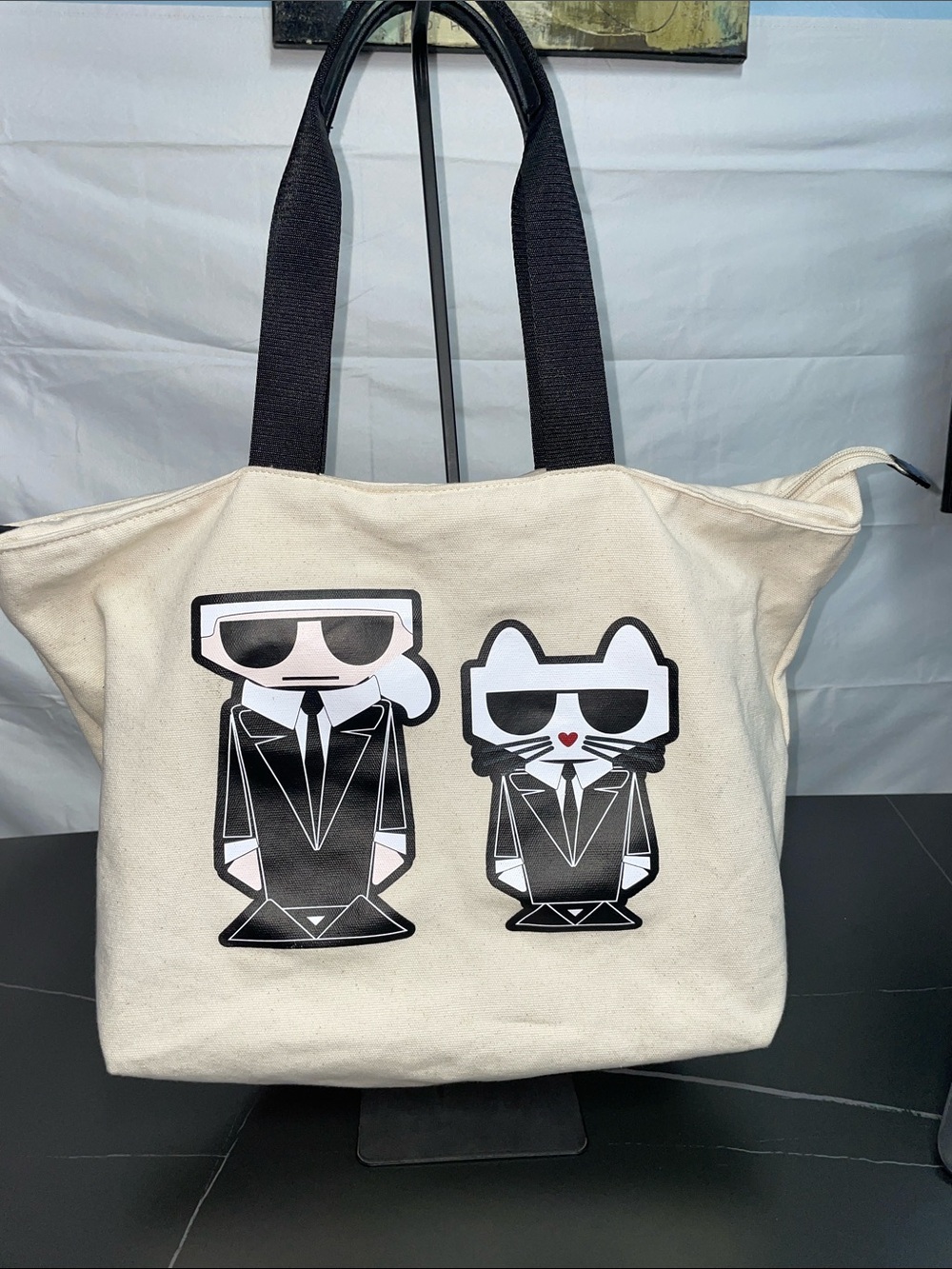 KARL LAGERFELD PARIS CANVAS TOTE BAG FTL-09-030